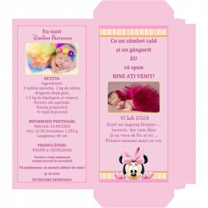 Marturii Botez Cutie de Ciocolata Minnie Mouse 12