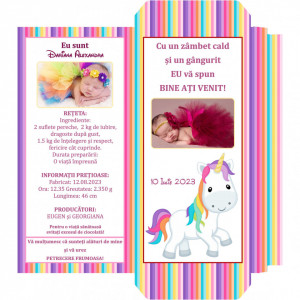 Marturii Botez Cutie de Ciocolata Unicorn 1