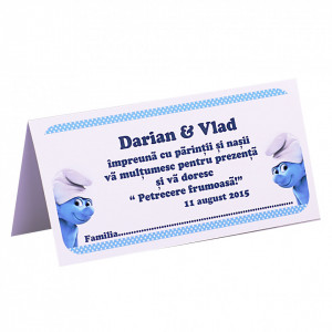 Plic Botez Gemeni 2 Strumfi Var 1