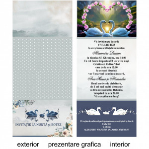 Invitatie 2 in 1 Nunta-Botez Floral 2