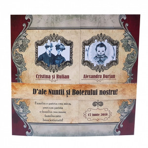 Invitatie 2 in 1 Nunta-Botez Regal NB7