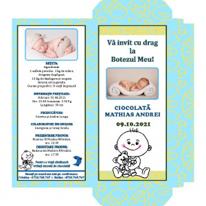 Invitatie Botez Cutie de Ciocolata Bebelus