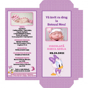 Invitatie Botez Cutie de Ciocolata Daisy