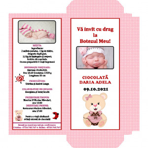 Invitatie Botez Cutie de Ciocolata Ursina