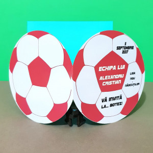 Invitatie Botez Fotbal Rosu-Alb-Negru