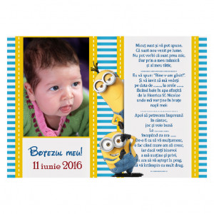 Invitatie Botez Magnetica Minion 3