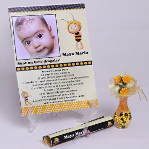 Invitatie Botez Papirus Maya Albinuta