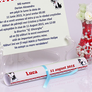 Invitatie Botez Papirus Sylvester