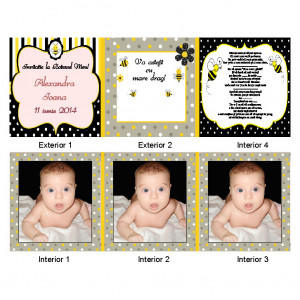 Invitatie Botez Patrata Albinuta