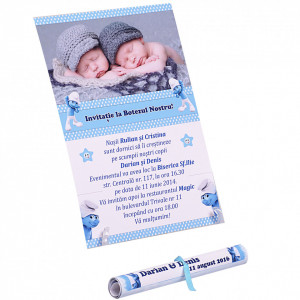 Invitatie Gemeni Papirus 2-Strumfi Var 1