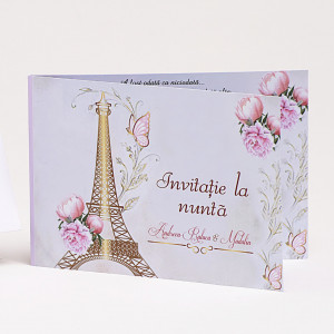 Invitatie Nunta Paris In Gold