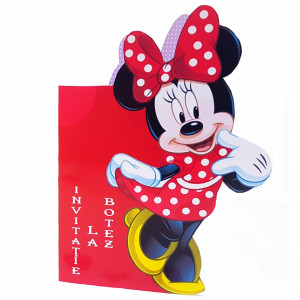 Invitatii Botez Contur Minnie Mouse 5