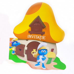 Invitatii Botez Contur Strumfita 10