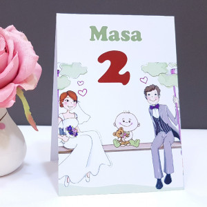 Nr de masa 2 in 1 Nunta-Botez NB1