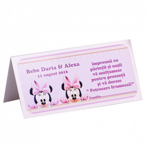 Plic Botez Gemeni 2 Minnie Mouse Var 1