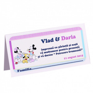 Plic Botez Gemeni Mickey-Minnie Var 1