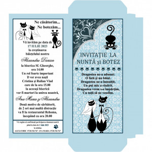 Invitatie 2 in 1 Nunta-Botez Ciocolata 1