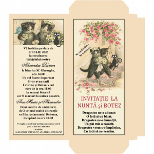 Invitatie 2 in 1 Nunta-Botez Ciocolata 6