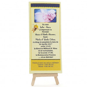 Invitatie Botez Cutie de Ciocolata Maya Albinuta