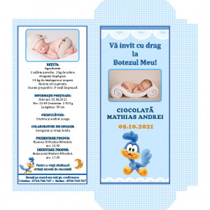 Invitatie Botez Cutie de Ciocolata Road Runner