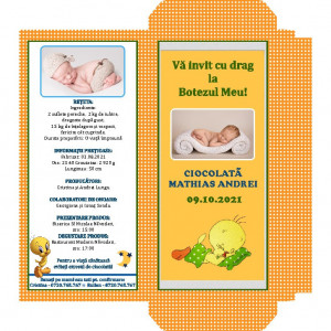 Invitatie Botez Cutie de Ciocolata Tweety