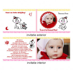 Invitatie Botez Dubla Bebelusa