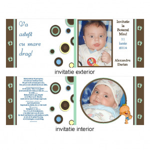 Invitatie Botez Dubla Bebe