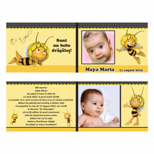 Invitatie Botez Dubla Maya Albinuta