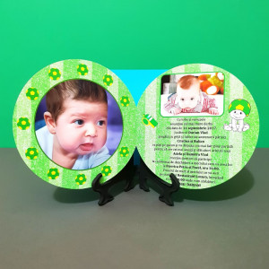 Invitatie Botez Fotbal Galben-Verde