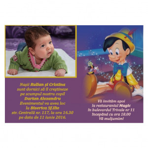 Invitatie Botez Magnetica Pinocchio