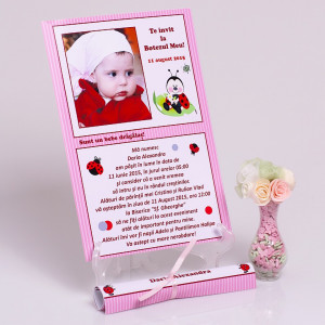 Invitatie Botez Papirus Buburuza