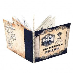 Invitatie Nunta Carticica Caragiale Dark Blue