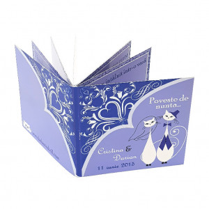 Invitatie Nunta Carticica Pisici Lila