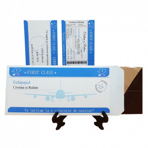 Invitatie Nunta Ciocolata Bilet de Avion