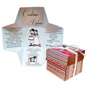 Invitatie Nunta Cutiuta Traditional Romanesc