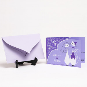 Invitatie Nunta Pisici Lila