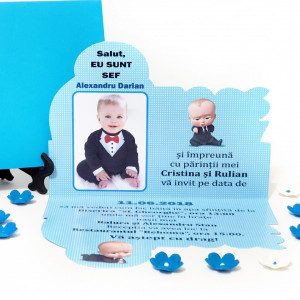 Invitatii Botez Contur Baby Boss 7