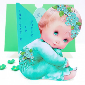 Invitatii Botez Contur Ingeras B9