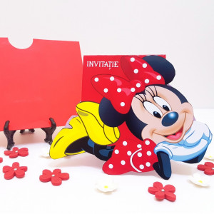 Invitatii Botez Contur Minnie Mouse 4