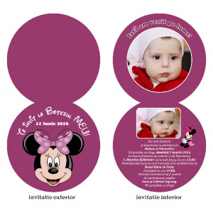 Invitatii Botez Rotunda Dubla Minnie Mouse 4