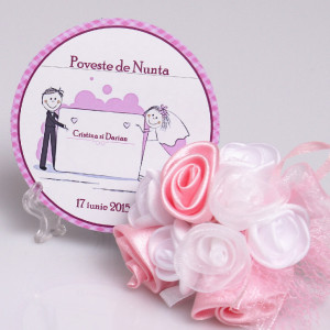 Marturie Nunta Magnet Rotund In culori