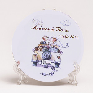 Marturie Nunta Magnet Rotund Just Married