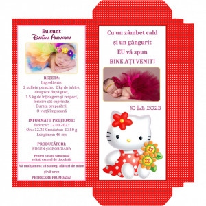 Marturii Botez Cutie de Ciocolata Hello Kitty 1