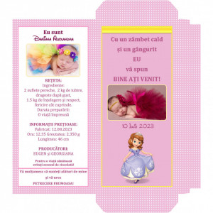 Marturii Botez Cutie de Ciocolata Printesa Sofia 2