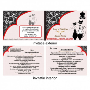 Invitatie 2 in 1 Nunta-Botez Dublu 16