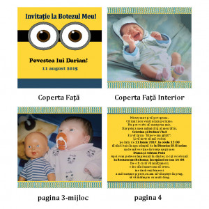 Invitatie Botez Carticica Minion