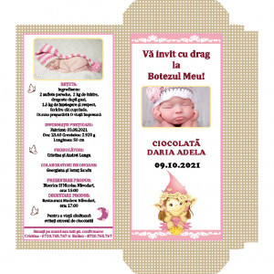 Invitatie Botez Cutie de Ciocolata Fairy