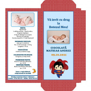 Invitatie Botez Cutie de Ciocolata Superman 2