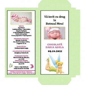 Invitatie Botez Cutie de Ciocolata Tinkerbell 1