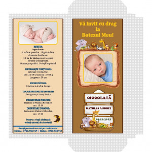 Invitatie Botez Cutie de Ciocolata ZOO